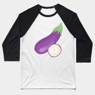 Eggplant Veggie Sticker Baseball T-Shirt